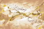 Flock Of Fish Design, VINYL FABRIC TEXTILE Wall Mural in Different Texture, Code FJ320.  It is produced as ONE PIECE without joint. - Image 3