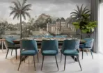 Landscape Pattern Design, VINYL FABRIC TEXTILE Wall Mural in Different Texture, Code FJ311. It is produced as ONE PIECE WITHOUT JOINT. - Image 7