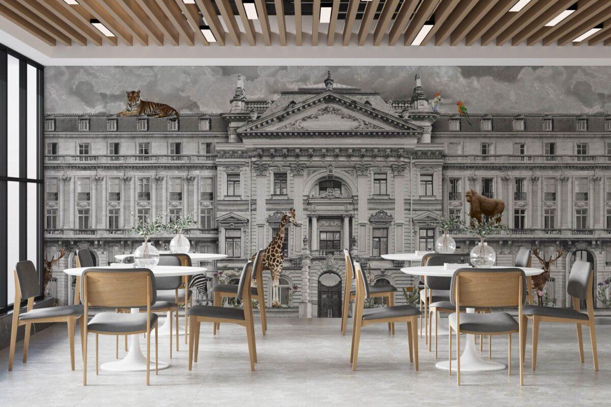 Zoo Pattern Design Mural WALLPAPER, Available in Various Paper Texture, Code FJ308. It is Produced as 105 CM Wide Roll Panels. - Image 5
