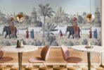 Elephant Pattern Design, VINYL FABRIC TEXTILE Wall Mural in Different Texture, Code FJ309.  It is produced as ONE PIECE WITHOUT JOINT. - Image 5