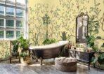 Flowers Pattern Design, VINYL FABRIC TEXTILE Wall Mural in Different Texture, Code FJ305.  It is produced as ONE PIECE WITHOUT JOINT. - Image 5