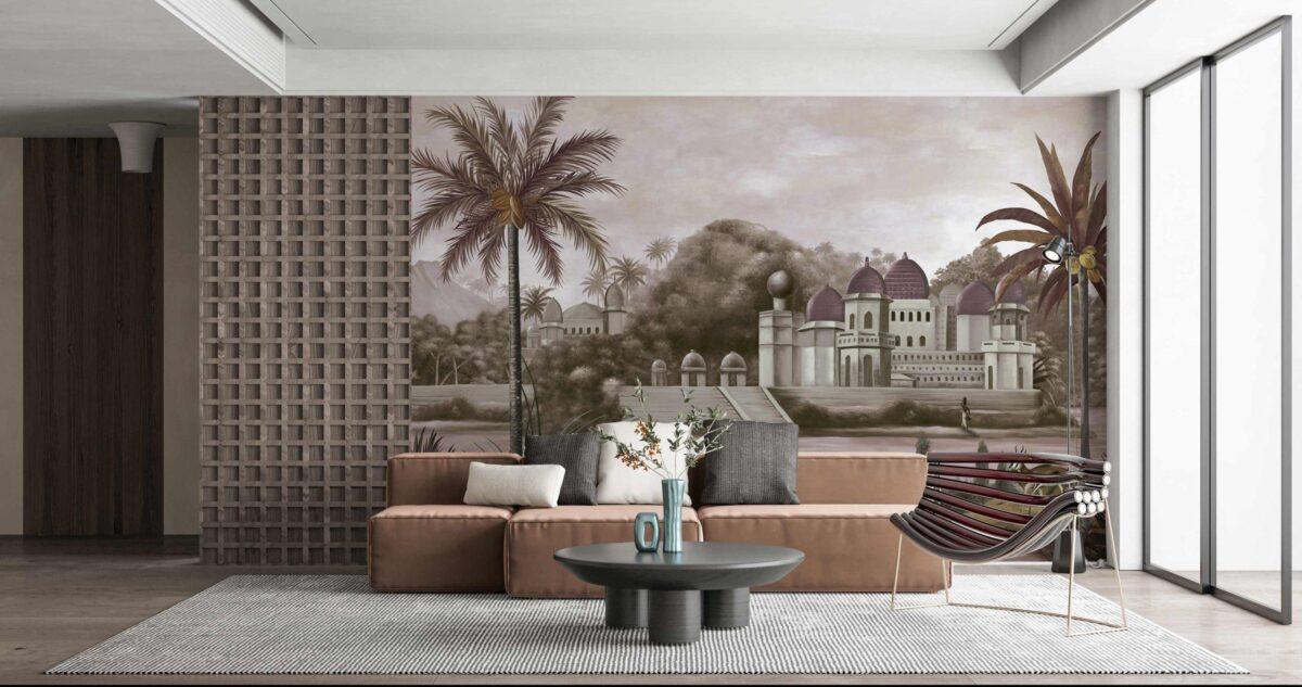 Landscape Pattern Design Mural WALLPAPER, Available in Various Paper Texture. It is Produced as 105 CM Wide Roll Panels. Code FJ311 - Image 5