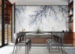 Flowers Pattern Design, VINYL FABRIC TEXTILE Wall Mural in Different Texture, Code FJ302.  It is produced as ONE PIECE WITHOUT JOINT. - Image 7