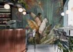 Tropical Leaves Design, VINYL FABRIC TEXTILE Wall Mural in Different Texture, Code FJ316.  It is produced as ONE PIECE without joint. - Image 6