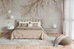 Flowers Pattern Design, VINYL FABRIC TEXTILE Wall Mural in Different Texture, Code FJ302.  It is produced as ONE PIECE WITHOUT JOINT. - Image 6