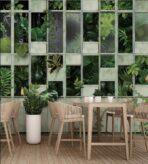 Fresh Green Tropical Leaves MURAL WALLPAPER, Available in Various Paper Texture, Code M706. It is Produced as 105 CM WIDE ROLL PANELS. - Image 2
