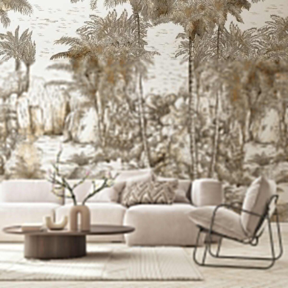 Jungle Design, VINYL FABRIC TEXTILE Wall Mural in Different Texture, Code SE301. It is produced as ONE PIECE WITHOUT JOINT. - Image 4