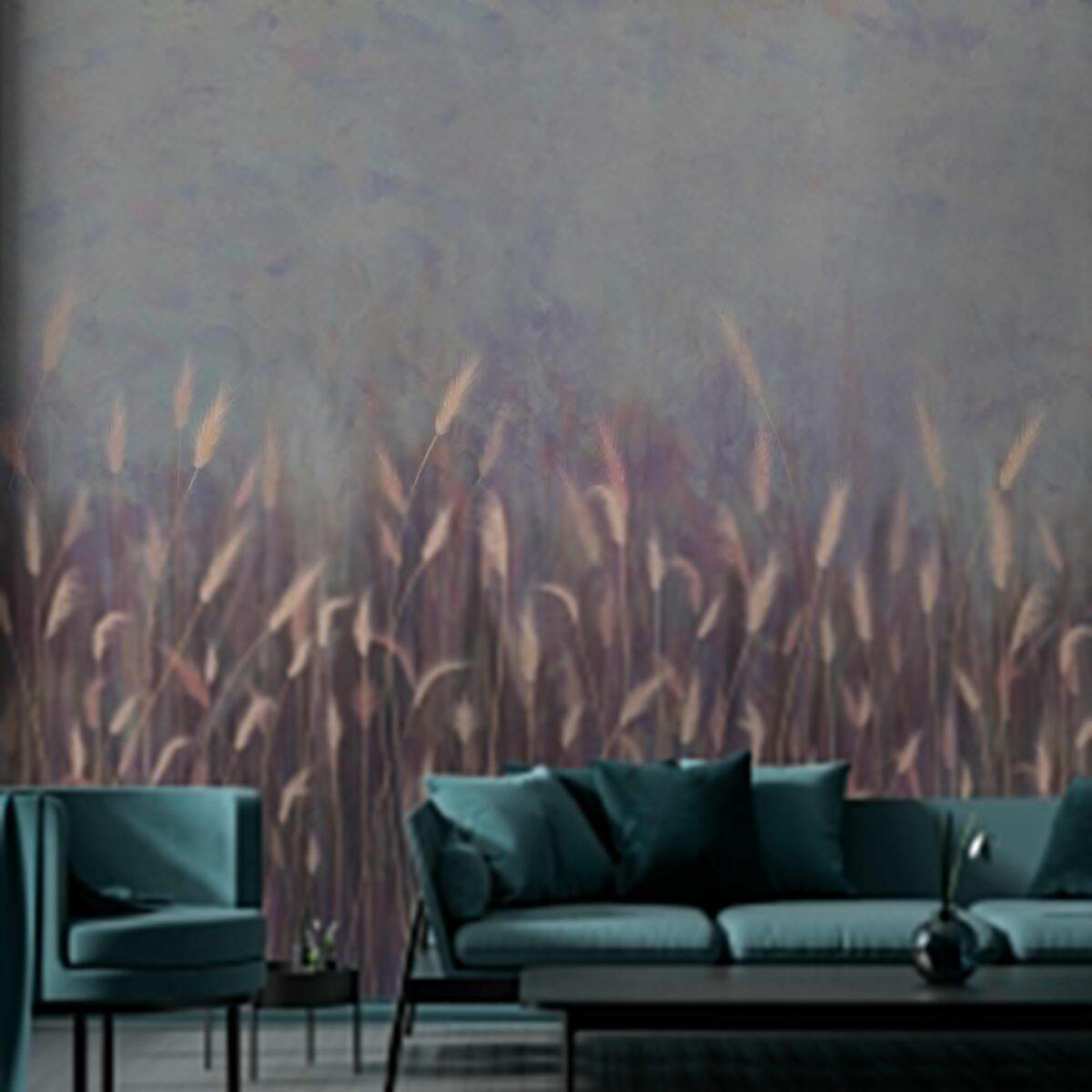 Pampas Flower Design MURAL WALLPAPER, Available in Various Paper Texture, Code SE302. It is Produced as 105 CM WIDE ROLL PANELS. - Image 7
