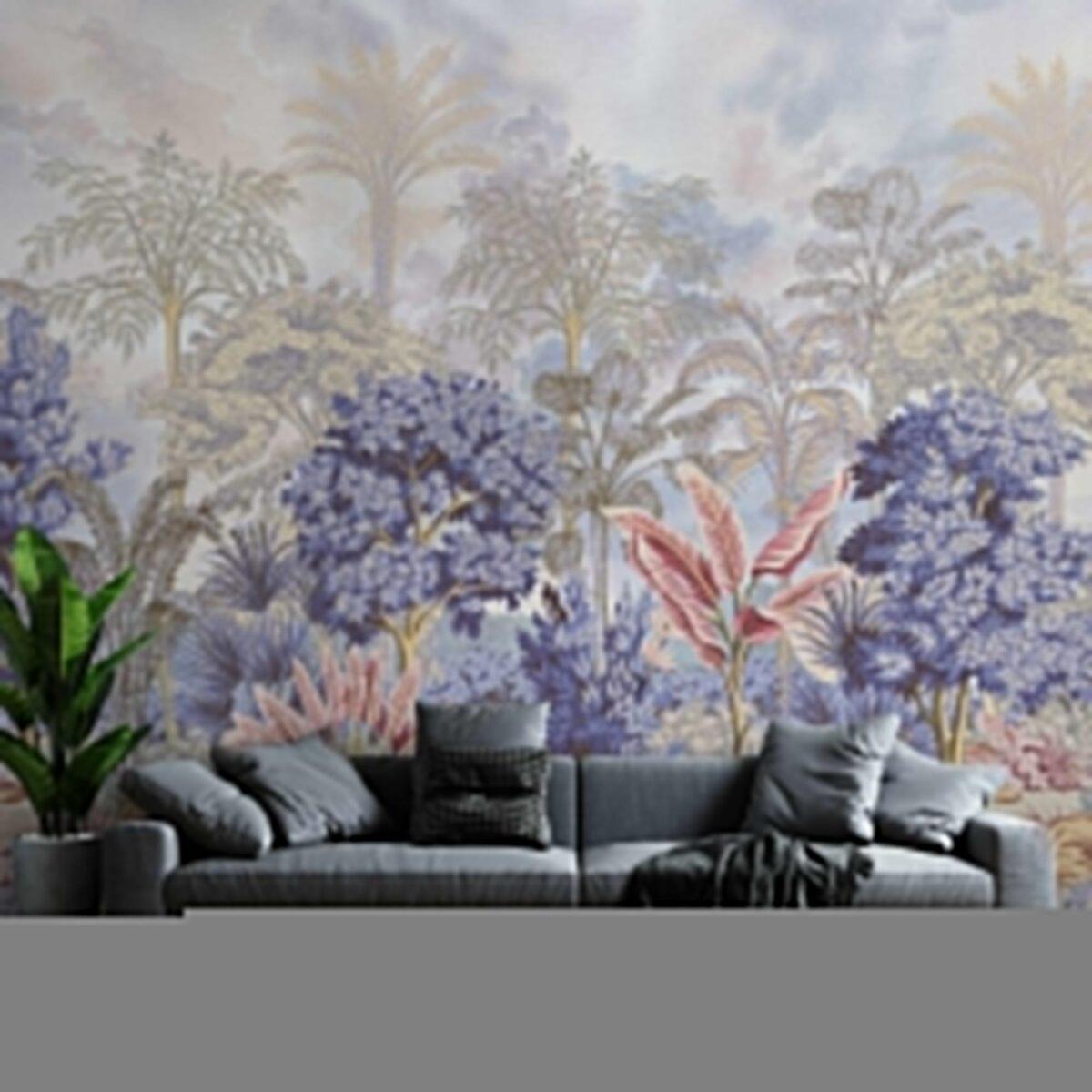 Colorful Jungle Design MURAL WALLPAPER, Available in Various Paper Texture, Code SE304. It is Produced as 105 CM WIDE ROLL PANELS. - Image 5