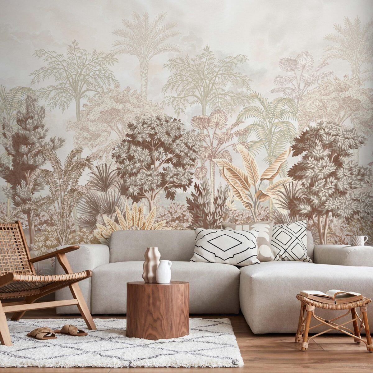 Colorful Jungle, VINYL FABRIC TEXTILE Wall Mural in Different Texture, Code SE304. It is produced as ONE PIECE WITHOUT JOINT. - Image 6