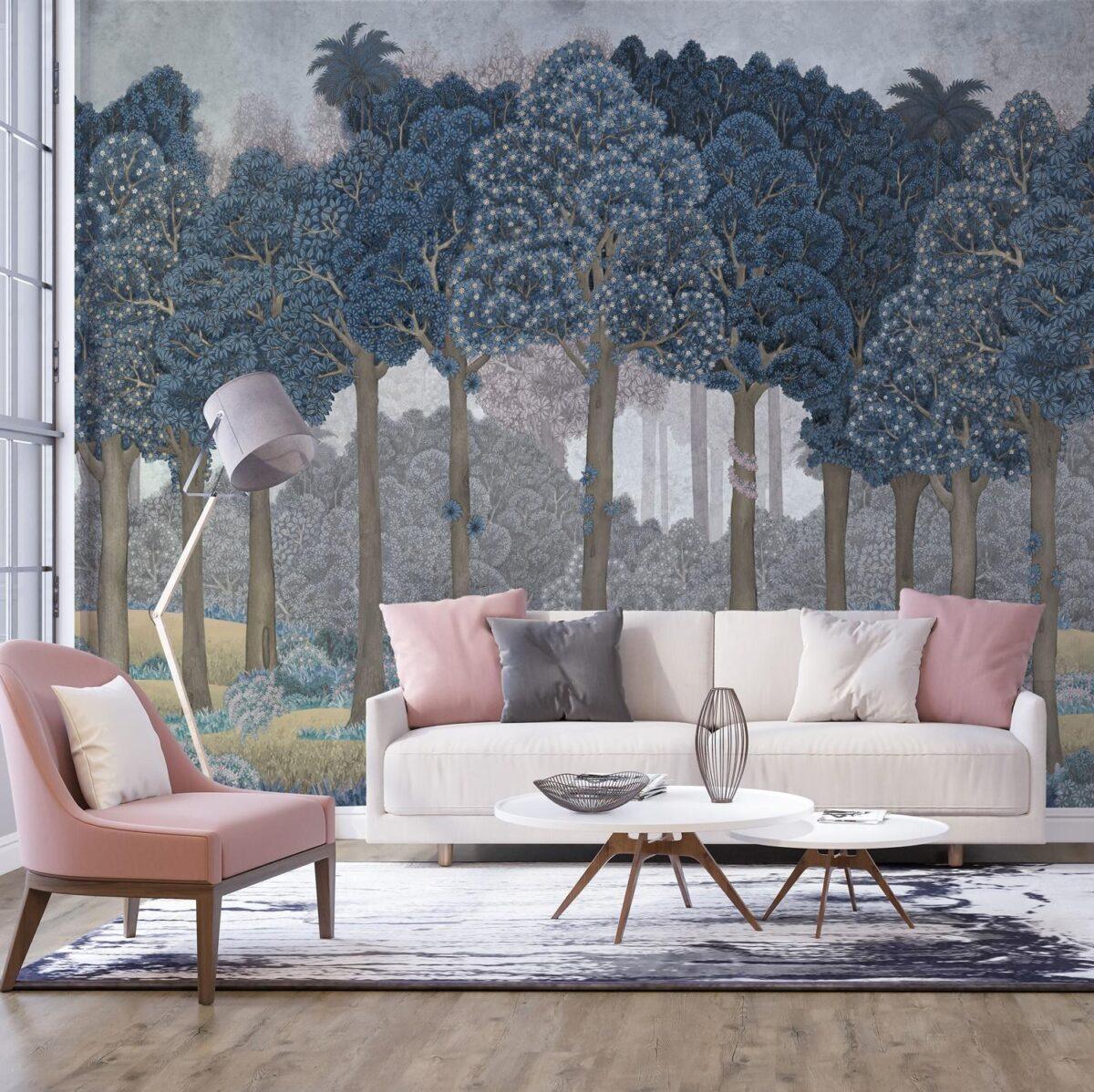 Tropical Design, VINYL FABRIC TEXTILE Wall Mural in Different Texture, Code SE306. It is produced as ONE PIECE WITHOUT JOINT. - Image 5