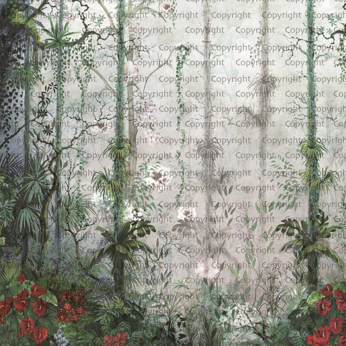 Tropical Nature Design MURAL WALLPAPER, Available in Various Paper Texture, Code SE308. It is Produced as 105 CM WIDE ROLL PANELS. - Image 2