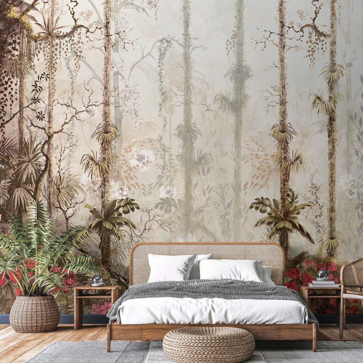 Tropical Nature Design, VINYL FABRIC TEXTILE Wall Mural in Different Texture, Code SE308. It is produced as ONE PIECE WITHOUT JOINT. - Image 5