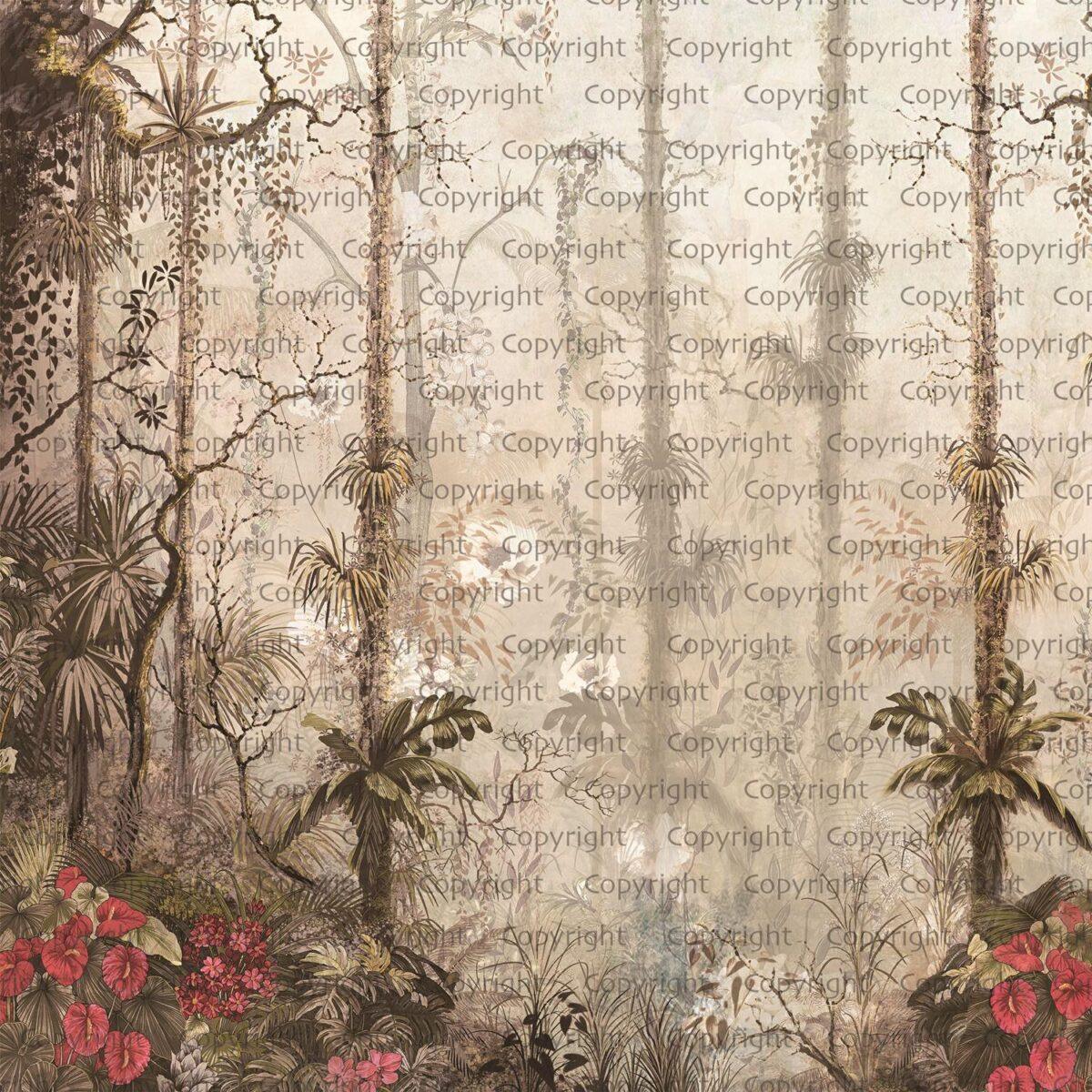 Tropical Nature Design MURAL WALLPAPER, Available in Various Paper Texture, Code SE308. It is Produced as 105 CM WIDE ROLL PANELS. - Image 3