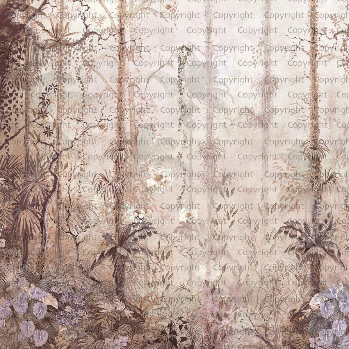 Tropical Nature Design MURAL WALLPAPER, Available in Various Paper Texture, Code SE308. It is Produced as 105 CM WIDE ROLL PANELS. - Image 1