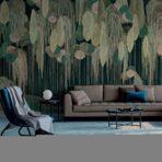 Abstract Mediterranean Cypress Tree Design MURAL WALLPAPER, Available in Various Paper Texture, Code SE309. It is Produced as 105 CM WIDE ROLL PANELS. - Image 10