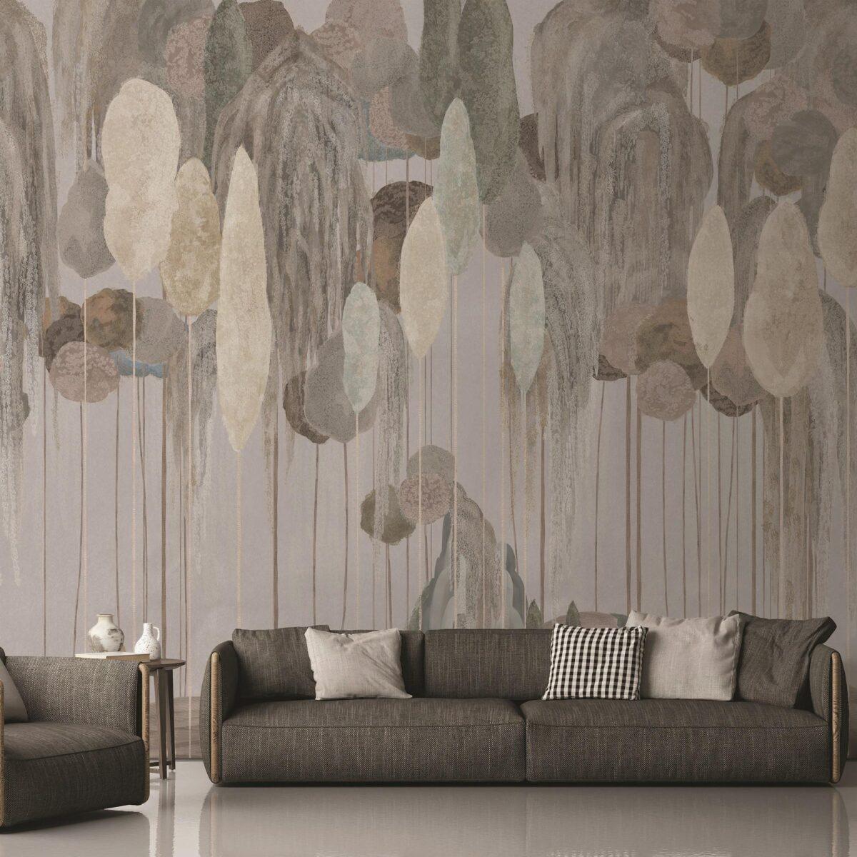 Abstract Mediterranean Cypress Tree Design MURAL WALLPAPER, Available in Various Paper Texture, Code SE309. It is Produced as 105 CM WIDE ROLL PANELS. - Image 7