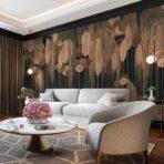 Abstract Mediterranean Cypress Tree Design MURAL WALLPAPER, Available in Various Paper Texture, Code SE309. It is Produced as 105 CM WIDE ROLL PANELS. - Image 9