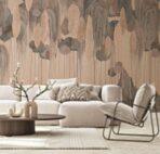 Abstract Mediterranean Cypress Tree Design, VINYL FABRIC TEXTILE Wall Mural in Different Texture, Code SE309. It is produced as ONE PIECE WITHOUT JOINT. - Image 9