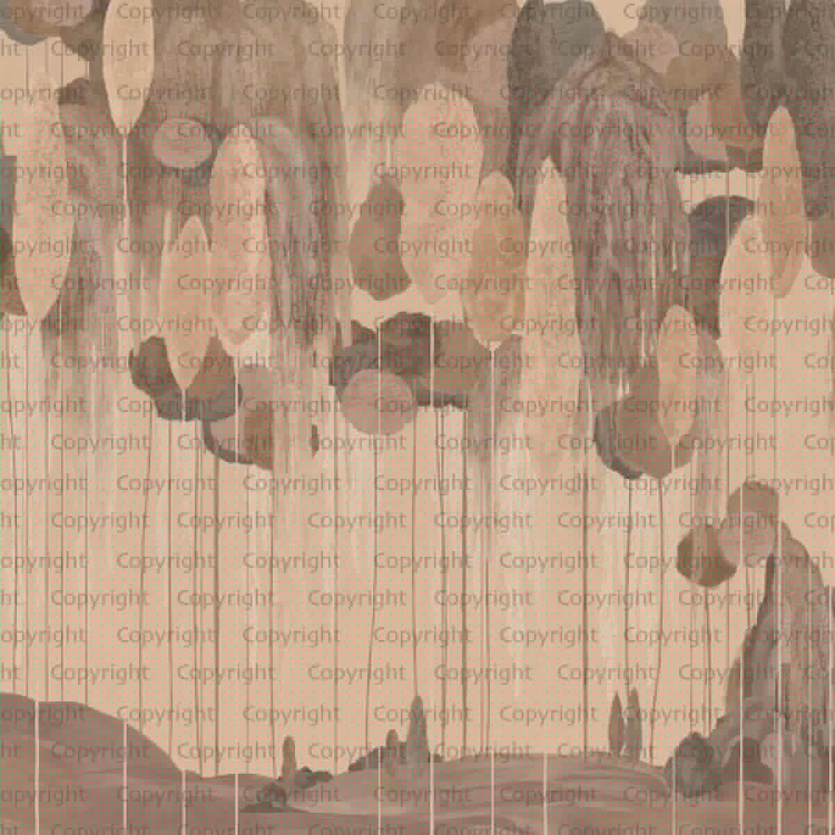 Abstract Mediterranean Cypress Tree Design MURAL WALLPAPER, Available in Various Paper Texture, Code SE309. It is Produced as 105 CM WIDE ROLL PANELS. - Image 4