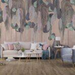 Abstract Mediterranean Cypress Tree Design MURAL WALLPAPER, Available in Various Paper Texture, Code SE309. It is Produced as 105 CM WIDE ROLL PANELS. - Image 8
