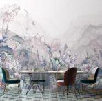 Floral Design, VINYL FABRIC TEXTILE Wall Mural in Different Texture, Code SE310. It is produced as ONE PIECE WITHOUT JOINT. - Image 7