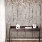 Cherry Blossom Tree Design, VINYL FABRIC TEXTILE Wall Mural in Different Texture, Code SE311. It is produced as ONE PIECE WITHOUT JOINT. - Image 6