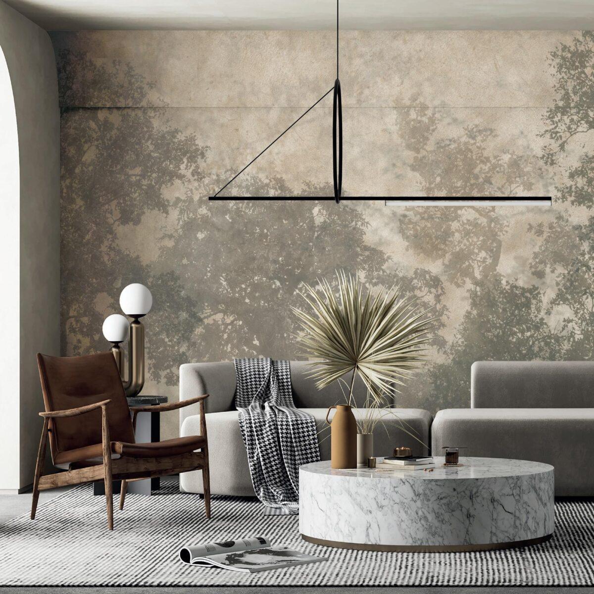 Tree Design, VINYL FABRIC TEXTILE Wall Mural in Different Texture, Code SE312. It is produced as ONE PIECE WITHOUT JOINT. - Image 6