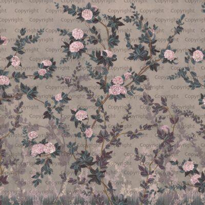 Floral Design MURAL WALLPAPER, Available in Various Paper Texture, Code SE313. It is Produced as 105 CM WIDE ROLL PANELS.