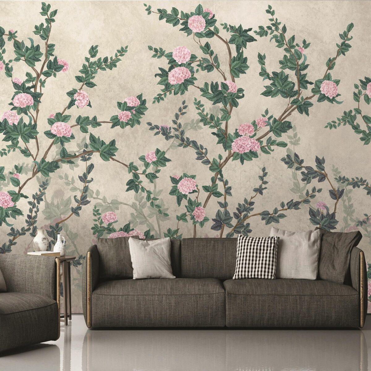 Floral Design MURAL WALLPAPER, Available in Various Paper Texture, Code SE313. It is Produced as 105 CM WIDE ROLL PANELS. - Image 6