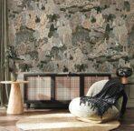Abstract Colorful Nature Design, VINYL FABRIC TEXTILE Wall Mural in Different Texture, Code SE314. It is produced as ONE PIECE WITHOUT JOINT. - Image 5