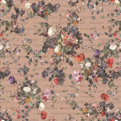 Floral Design, VINYL FABRIC TEXTILE Wall Mural in Different Texture, Code SE315. It is produced as ONE PIECE WITHOUT JOINT.