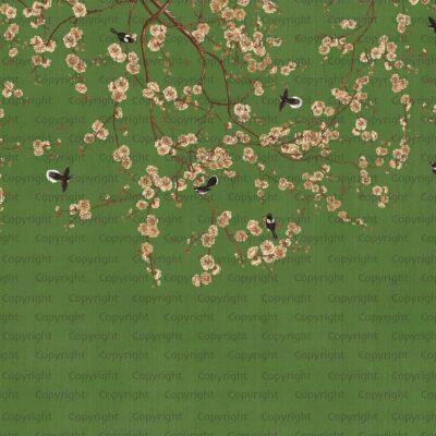 Floral and Bird Detailed Design MURAL WALLPAPER, Available in Various Paper Texture, Code SE316. It is Produced as 105 CM WIDE ROLL PANELS.
