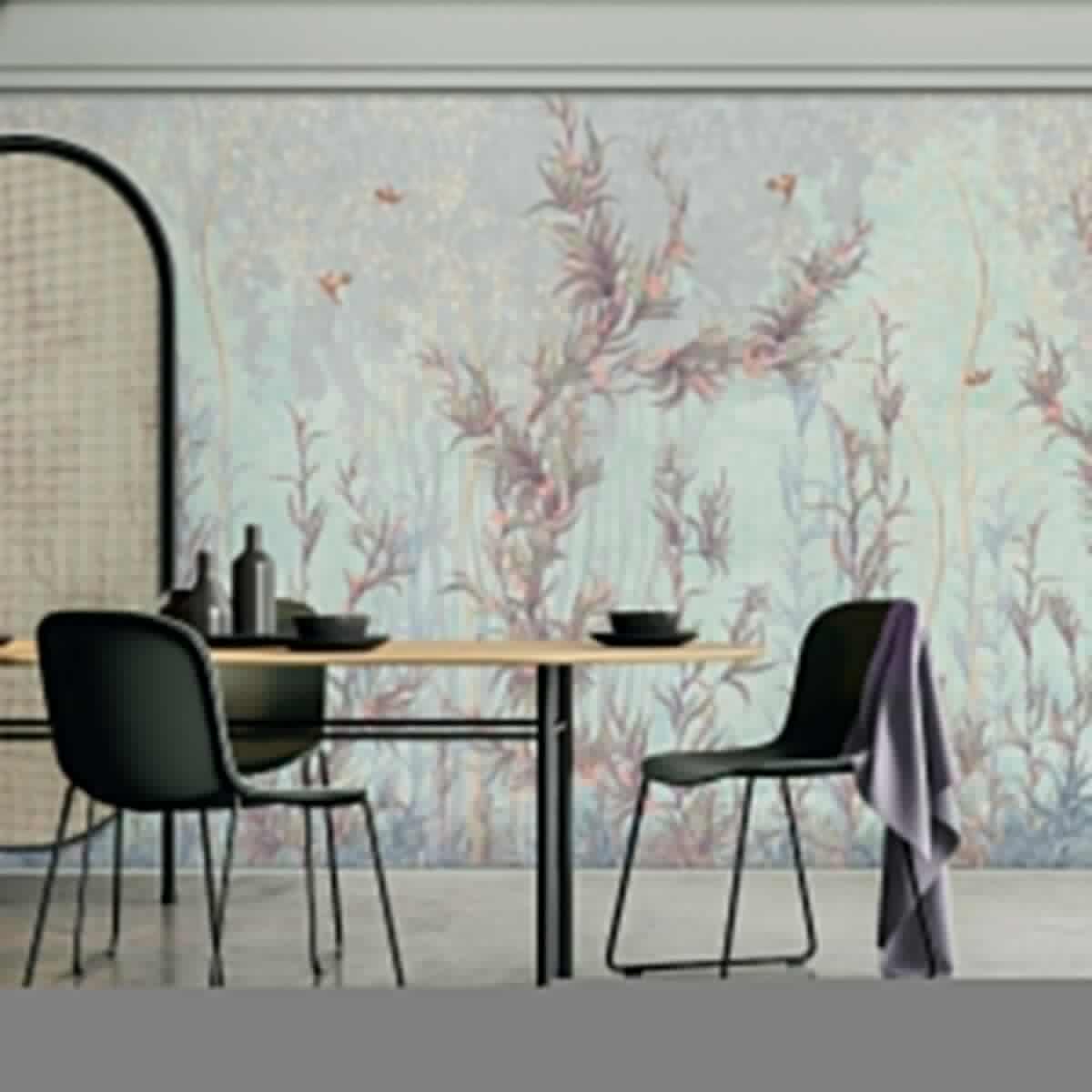 Limonium Flowers Design MURAL WALLPAPER, Available in Various Paper Texture, Code SE317. It is Produced as 105 CM WIDE ROLL PANELS. - Image 5