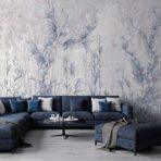 Limonium Flowers Design, VINYL FABRIC TEXTILE Wall Mural in Different Texture, Code SE317. It is produced as ONE PIECE WITHOUT JOINT. - Image 5