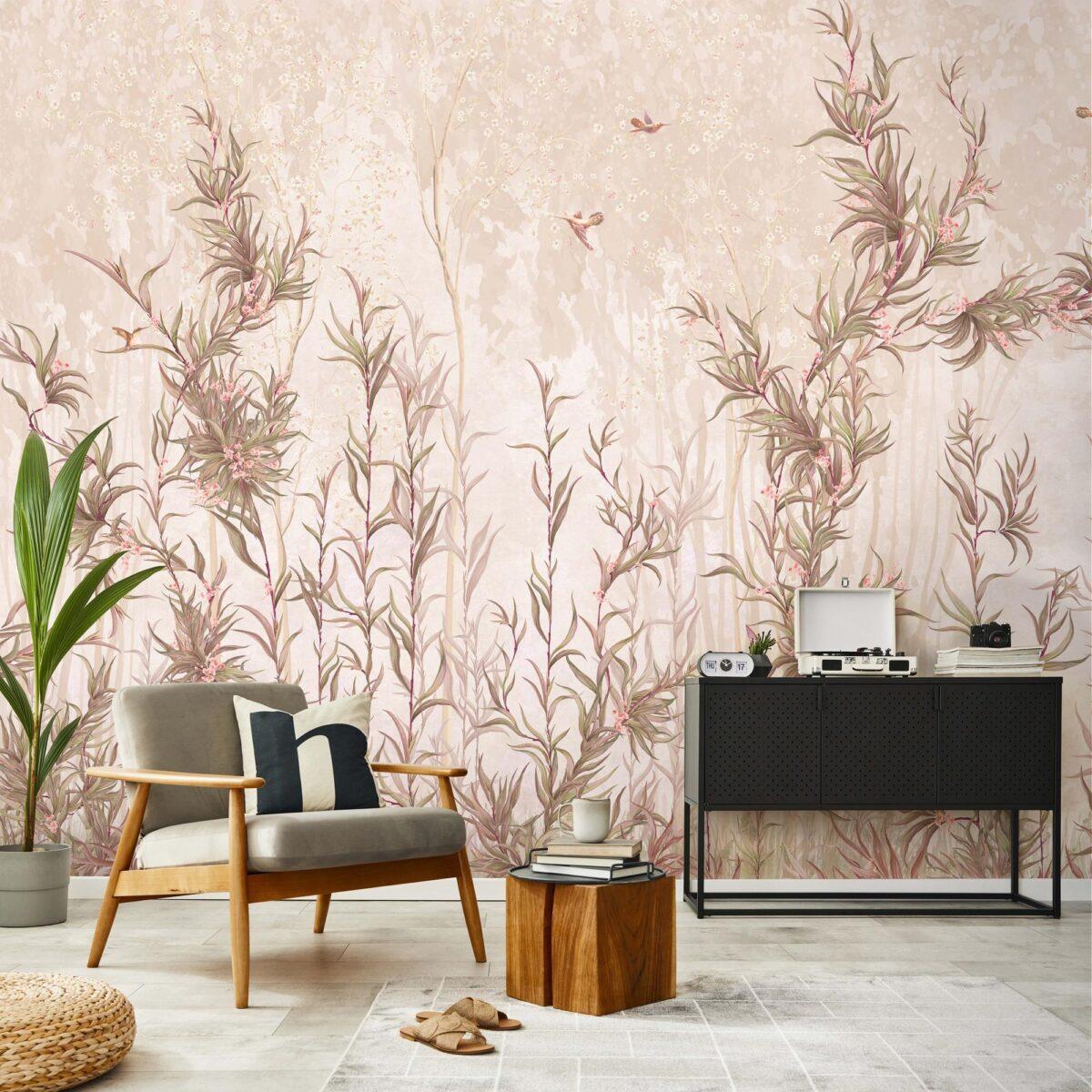 Limonium Flowers Design MURAL WALLPAPER, Available in Various Paper Texture, Code SE317. It is Produced as 105 CM WIDE ROLL PANELS. - Image 6