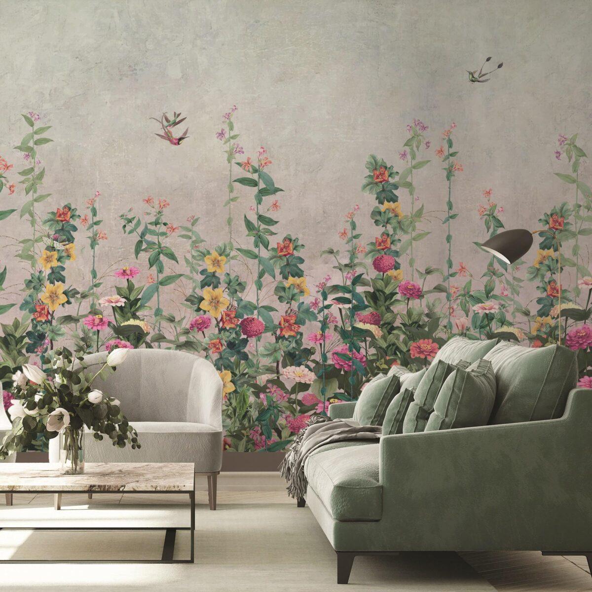 Floral Design MURAL WALLPAPER, Available in Various Paper Texture, Code SE320. It is Produced as 105 CM WIDE ROLL PANELS. - Image 6