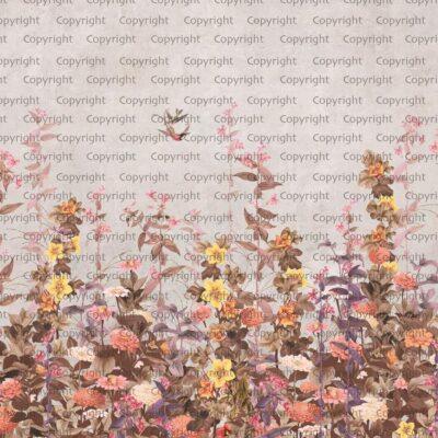 Floral Design, VINYL FABRIC TEXTILE Wall Mural in Different Texture, Code SE320. It is produced as ONE PIECE WITHOUT JOINT.