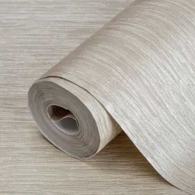 Textured Plain Wallpaper Cream Code 6801-3