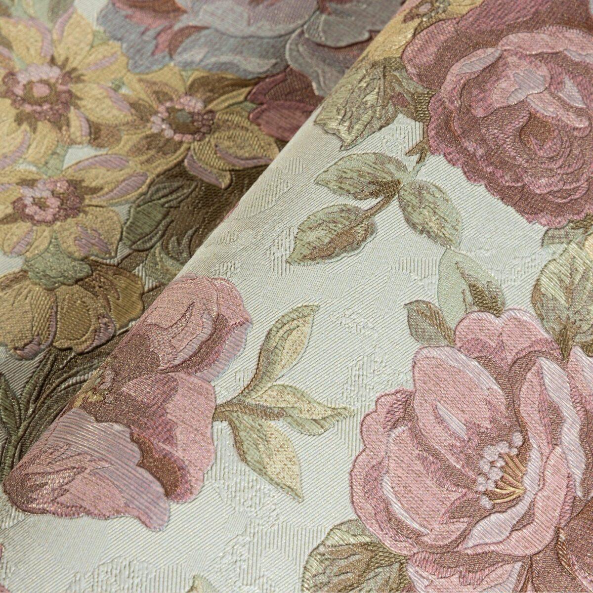 Blooming Roses Floral Pattern Wallpaper Blue Light Purple Code 5806-4 - Image 4