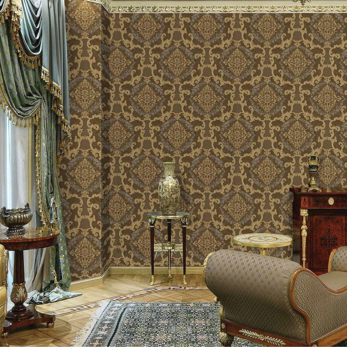 Damask Pattern Wallpaper Brown Code 6802-5 - Image 6