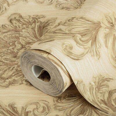 Damask Rich Ornament Wallpaper Gold Cream Code 6808-2