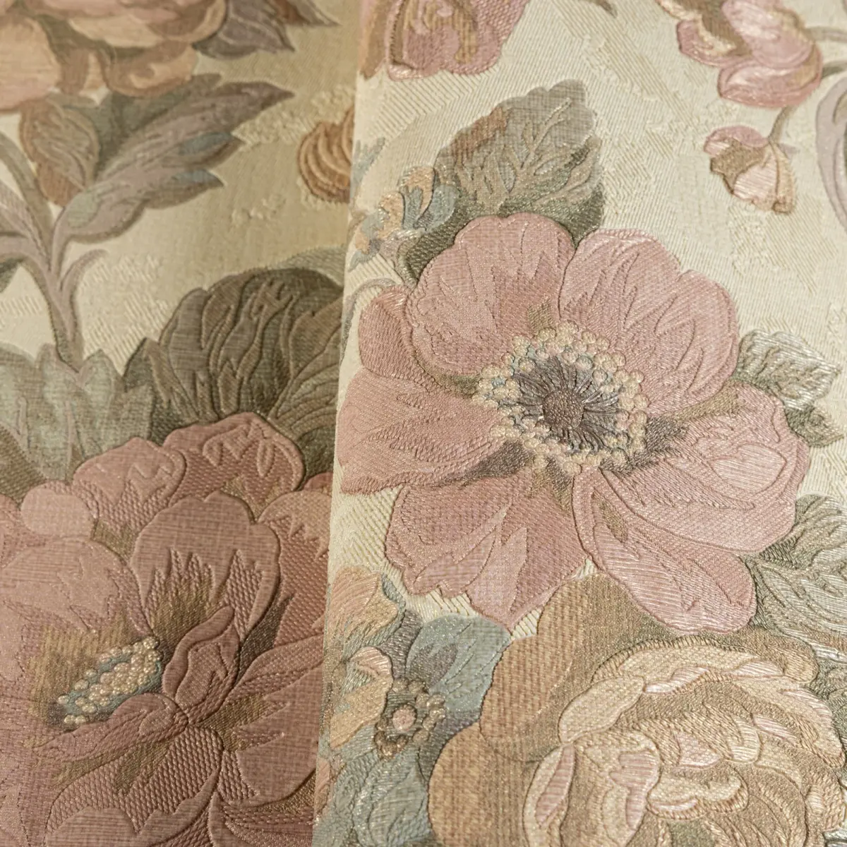 Blooming Roses Floral Pattern Wallpaper Beige Light Pink Code 5806-2 - Image 4