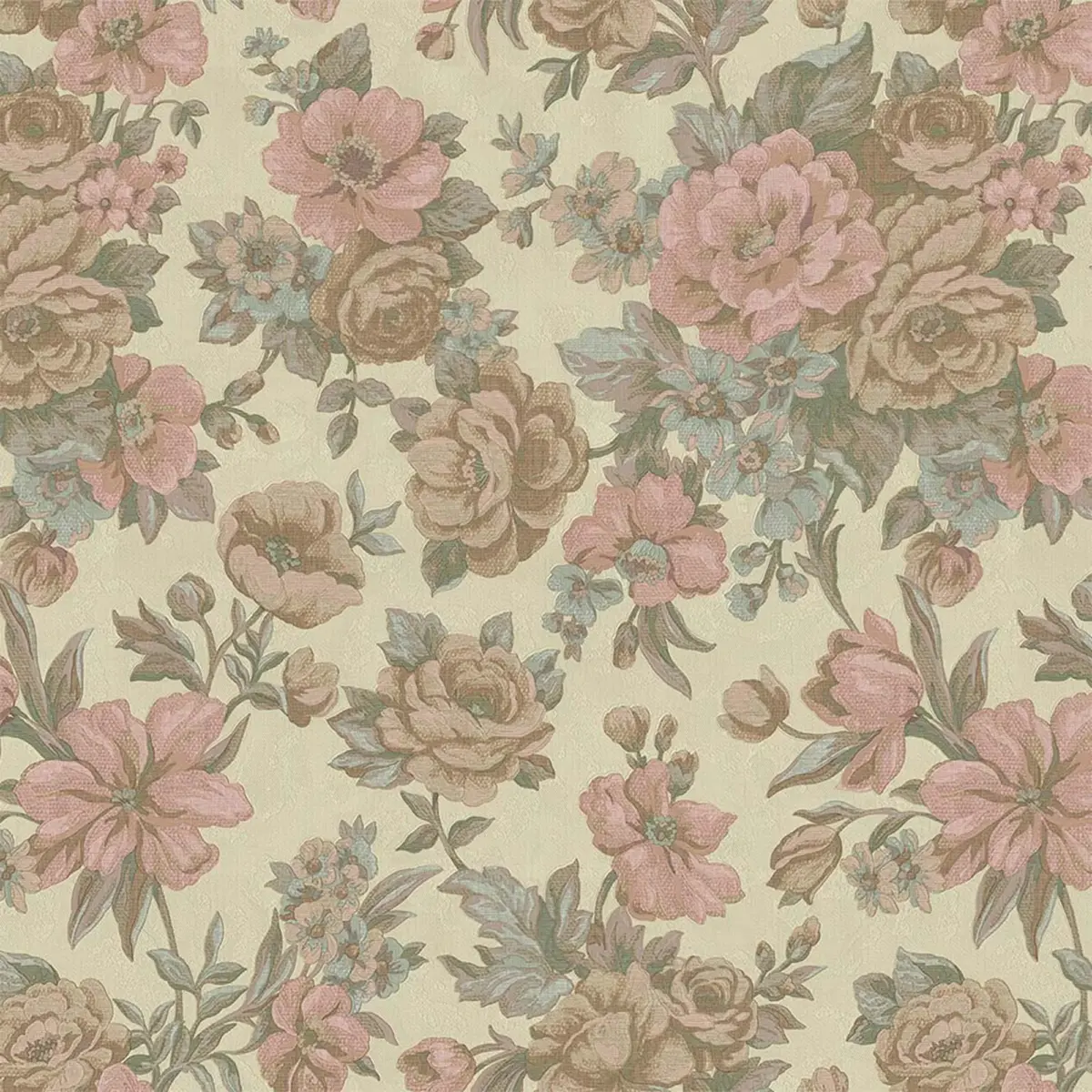 Blooming Roses Floral Pattern Wallpaper Beige Light Pink Code 5806-2 - Image 5
