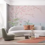 Colorful Flowers Pattern Design Mural WALLPAPER, Available in various Paper Texture, Code FJ306. It is Produced as 105 CM WIDE ROLL PANELS.. - Image 8