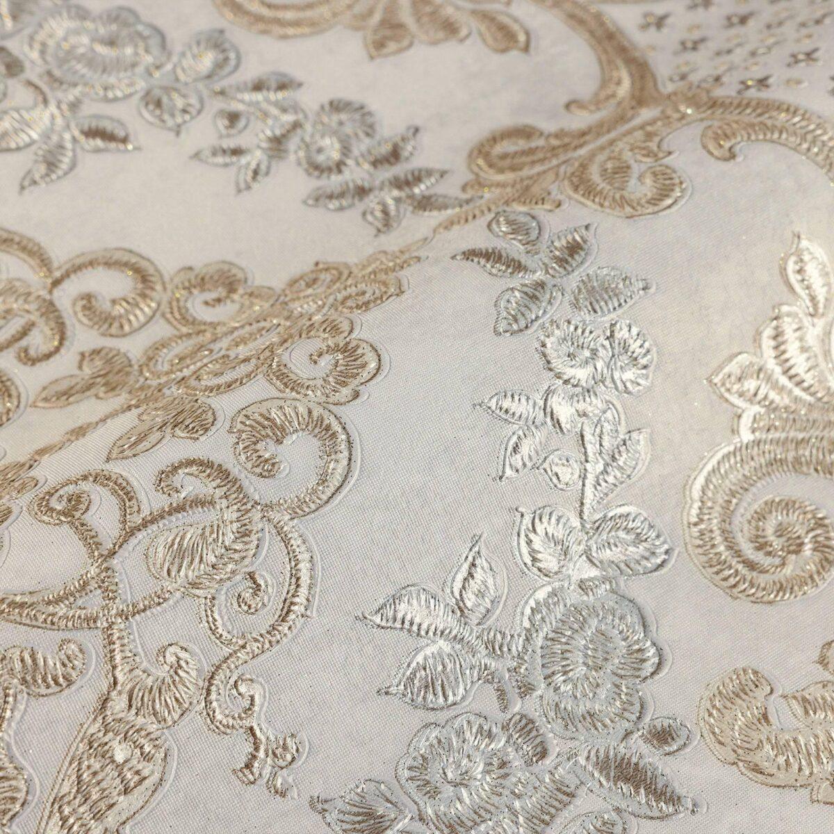 Damask Pattern Wallpaper Beige Clear Gray Code 6802-1 - Image 3