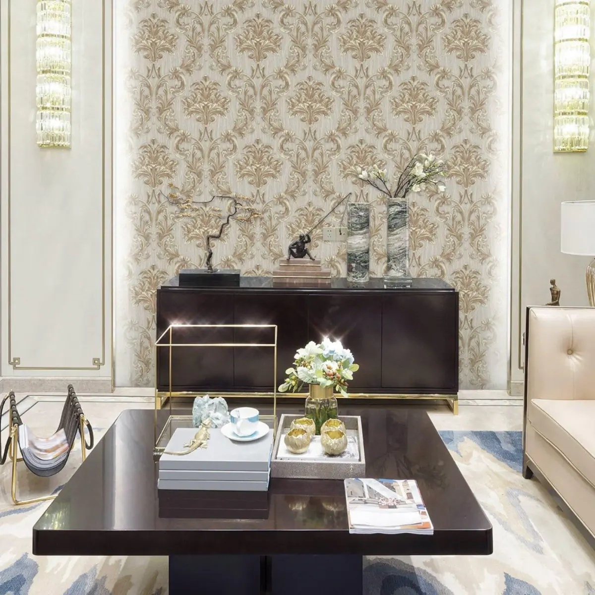 Damask Rich Ornament Wallpaper Brown Beige Code 6808-3 - Image 2