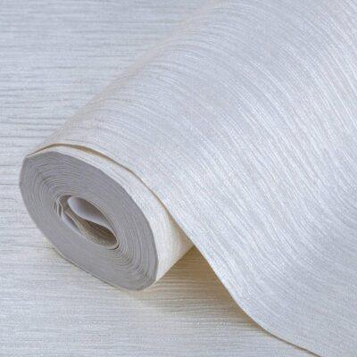 Textured Plain Wallpaper White Code 6801-1