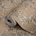 Damask Rich Ornament Wallpaper Fawn Brown Code 6808-4