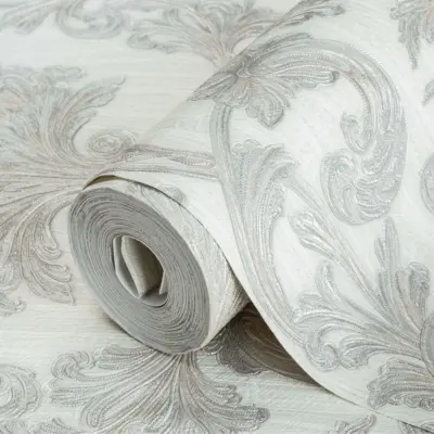 Damask Rich Ornament Wallpaper Faded Beige Code 6808-6